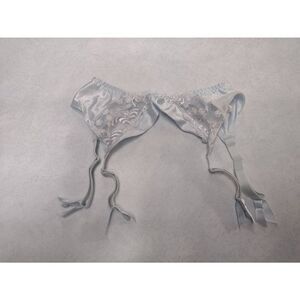 Vintage ST MICHAEL Waist 23/25in Blue Satin & Lace Garter Suspender Belt